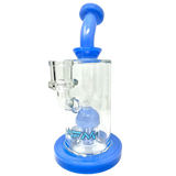 8" AFM Glass Dab Rig with Daisy Arm Perc and Bent Neck, Front View on White Background