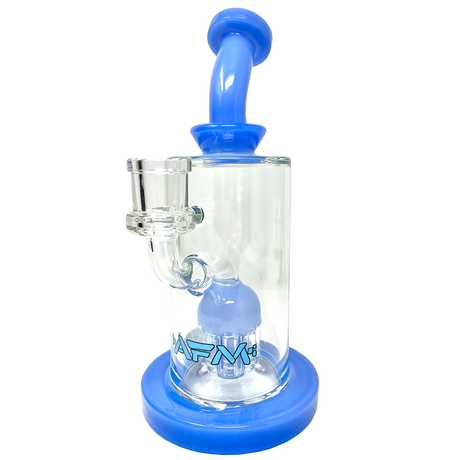 8" AFM Glass Dab Rig with Daisy Arm Perc and Bent Neck, Front View on White Background