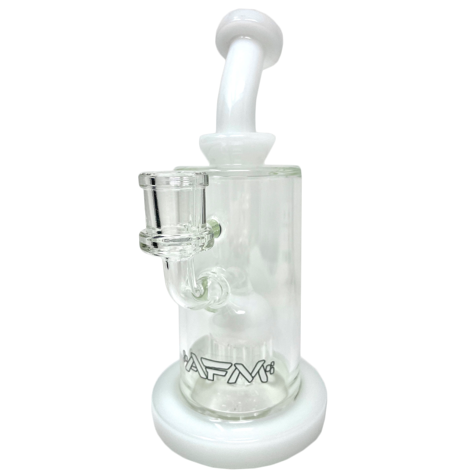 8" AFM Glass Dab Rig with Daisy Arm Perc, Bent Neck, and 14mm Female Joint - Front View