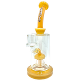 AFM 8" Arm Perc Colored Glass Dab Rig with Bent Neck and Showerhead Perc, Front View