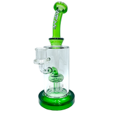 8" AFM Arm Perc Colored Glass Dab Rig with Bent Neck and Showerhead Perc, Front View