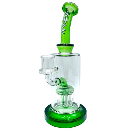 8" AFM Arm Perc Colored Glass Dab Rig with Bent Neck and Showerhead Perc, Front View