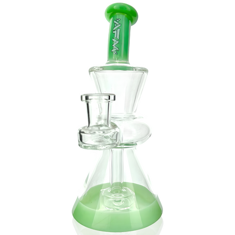 AFM 7" Donut Hole Glass Dab Rig with Banger Hanger, Front View on White Background