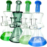 AFM Glass Dab Rigs with Donut Hole Design in Various Colors - Front View