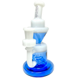 AFM Lilac Recycler Dab Rig in Blue - 8" with Showerhead Perc, Bent Neck, Front View