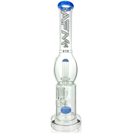 AFM Glass 16" Beaker Bong with Double Circle Shower-head Perc in Jade Blue - Front View