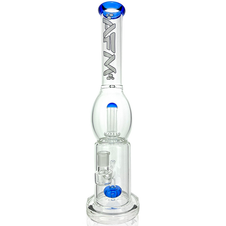 AFM Glass 16" Beaker Bong with Double Circle Shower-head Perc in Ink Blue, Front View