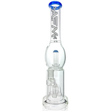 AFM Glass 16" Ink Blue Quad Showerhead Perc Straight Tube Bong Front View