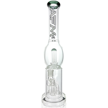 AFM Glass 16" Quad Showerhead Perc Straight Tube Bong in Black, Front View