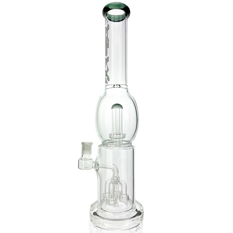 16" AFM Glass Bong with Quad Shower-head Perc, Female Joint, and Colored Accents