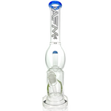 AFM Glass 16" UFO Takeover Bong with Showerhead Perc, Jade Blue Accents, Front View