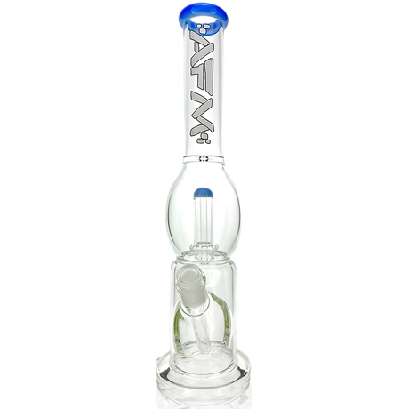 AFM Glass 16" UFO Takeover Bong with Showerhead Perc, Jade Blue Accents, Front View