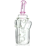 8" AFM Mighty Can Color Recycler Dab Rig with Pink Accents - Front View