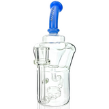 8" AFM Mighty Can Color Recycler Dab Rig with Blue Accents and Clear Borosilicate Glass