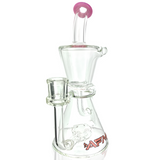 AFM 8.5" Hour Glass Clear Recycler Dab Rig with Showerhead Perc Front View