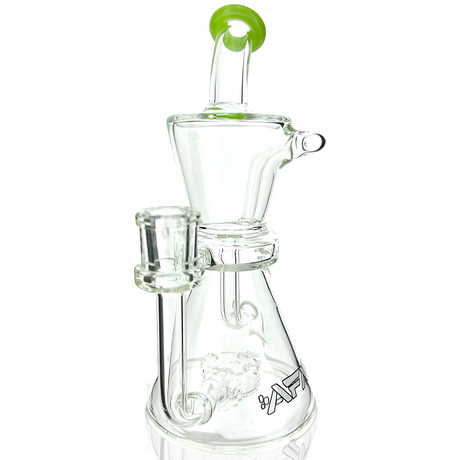 AFM 8.5" Hour Glass Clear Recycler Dab Rig with Showerhead Perc, Front View