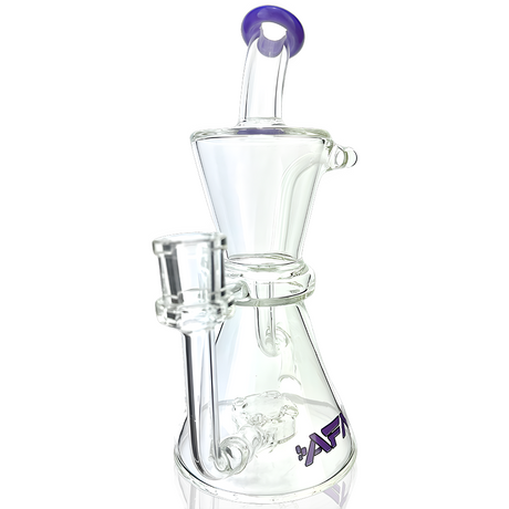 AFM 8.5" Hour Glass Clear Recycler Dab Rig with Showerhead Perc, Front View