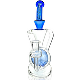 9.5" AFM Magic Ball Clear Glass Recycler Dab Rig with Quartz Banger & Carb Cap