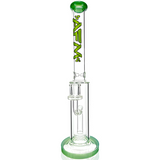 AFM Glass 14" Snipe Showerhead Straight Tube Bong in Forest Green with Borosilicate Glass