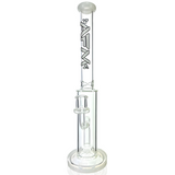 14" AFM Glass Snipe Showerhead Straight Tube Bong with Ivory Accents - Front View