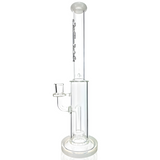 14" AFM Glass Straight Tube Bong with Showerhead Perc, Borosilicate Glass, Front View