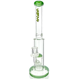 AFM Glass 14" Straight Tube Bong in Forest Green with Showerhead Perc, Front View