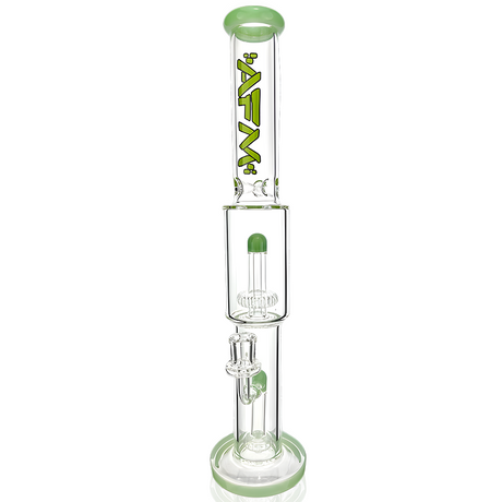 AFM Glass 18" Double Showerhead Perc Straight Tube Bong in Mint - Front View