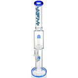 AFM Glass 18" Double Showerhead Perc Straight Tube Bong in Ink Blue with Borosilicate Glass