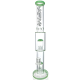 18" AFM Glass Daisy Double Perc Straight Tube Bong in Mint, Front View with Showerhead Percs