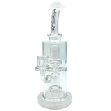 9" AFM Glass Dab Rig with UFO Double Perc, Bent Neck, and Showerhead Perc - Front View