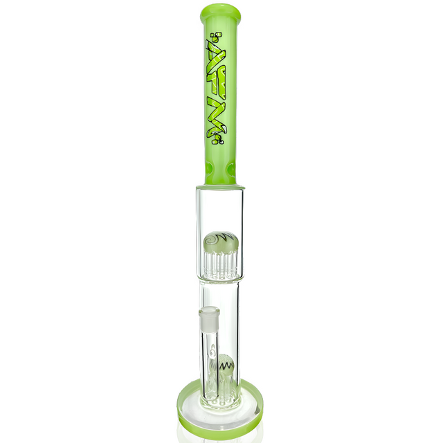 19" AFM Double Hitter Reversal Glass Bong with Showerhead Perc and Color Accents