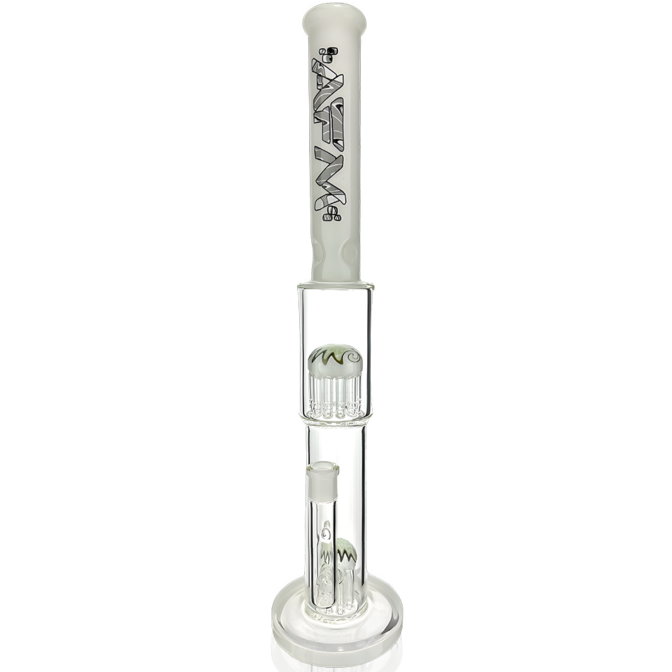 AFM 19" Double Hitter Reversal Straight Tube Bong with Showerhead Perc, Front View