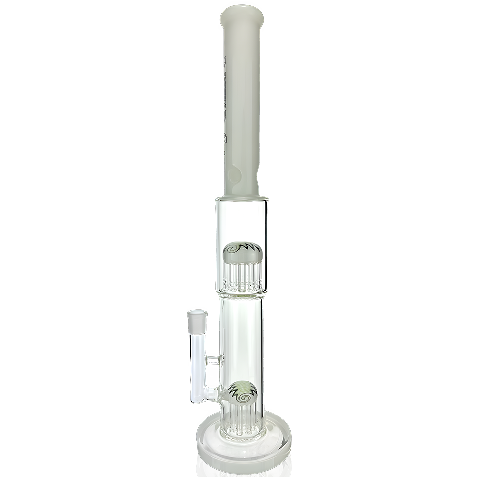 AFM 19" Double Hitter Reversal Straight Tube Bong with Showerhead Perc, Front View