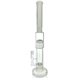 AFM 19" Double Hitter Reversal Straight Tube Bong with Showerhead Perc, Front View