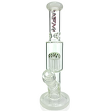 AFM Glass 11" Mini Beaker Bong with Tree Perc in Ivory, Front View on White Background