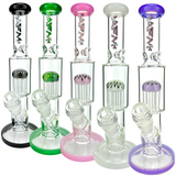 AFM Glass Mini Beaker Bongs with Tree Perc in Various Colors, Front View