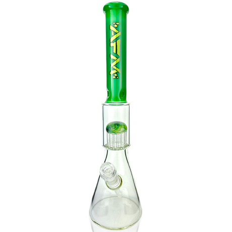 AFM 18" Glass Beaker Bong with Reversal Sleeve and Tree Perc, Front View on White Background