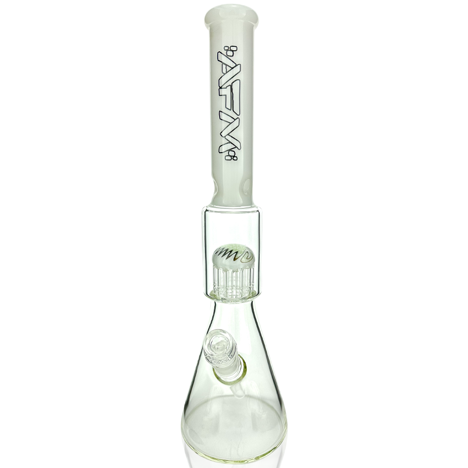 AFM 18" Reversal Sleeve Glass Tree Perc Beaker Bong with Showerhead Perc, Front View