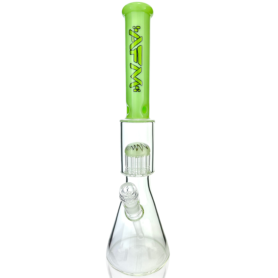 18" AFM Reversal Sleeve Glass Tree Perc Beaker Bong with Showerhead Perc, 14mm Female Joint