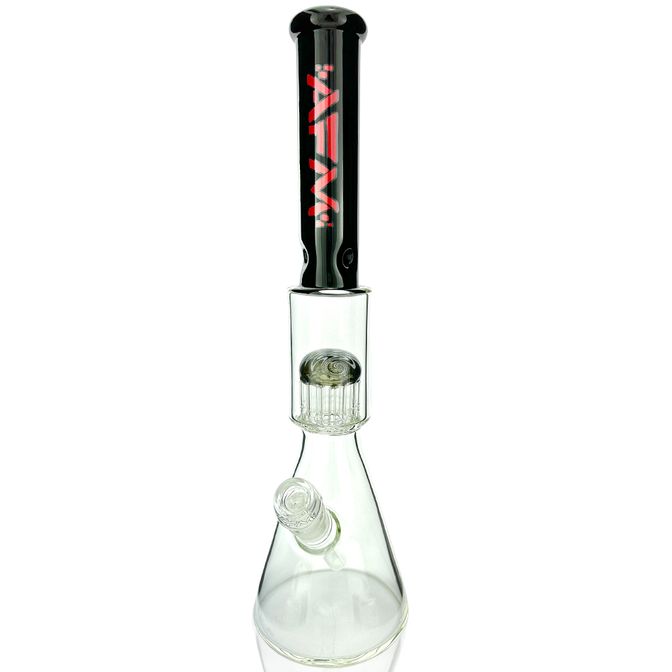 AFM 18" Reversal Sleeve Glass Beaker Bong with Tree Perc and Showerhead, Front View