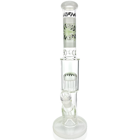 18" AFM Reversal Glass Straight Tube Dab Rig with Showerhead Perc and Color Accents