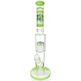 AFM 18" Reversal Glass Straight Tube Dab Rig with Showerhead Perc, Front View on White Background