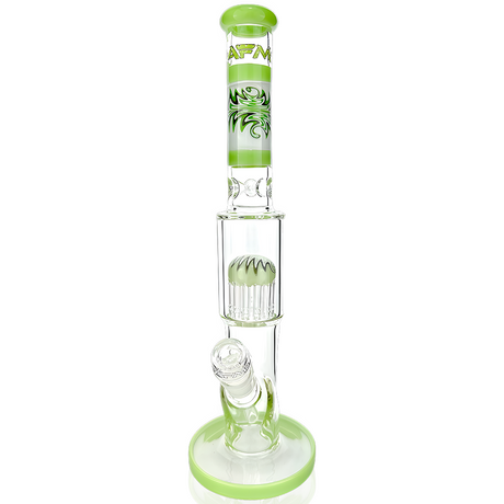 AFM 18" Reversal Glass Straight Tube Dab Rig with Showerhead Perc, Front View on White Background