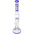 18" AFM Reversal Glass Straight Tube Dab Rig with Color Accents and Showerhead Perc