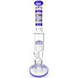 18" AFM Reversal Glass Straight Tube Dab Rig with Color Accents and Showerhead Perc