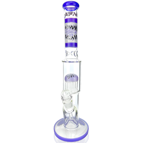 18" AFM Reversal Glass Straight Tube Dab Rig with Color Accents and Showerhead Perc