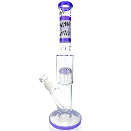 18" AFM Reversal Glass Straight Tube Dab Rig with Showerhead Perc and Color Accents