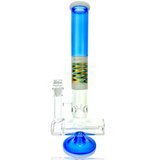 17" AFM Glass Beaker Bong with Reversal Inline Perc, Blue Accents, Front View