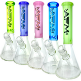 AFM Glass 12" Beaker Bongs with Extraterrestrial Color Sleeves, 14mm Female Joint