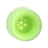 Top view of 18" AFM Symphony 9mm Glass Beaker Bong Bowl in Lime Green